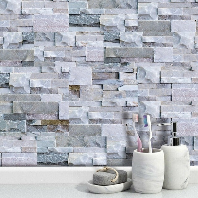 Mosaic Wall & Floor PVC Tile Marble Waterproof SKU# MOS0005