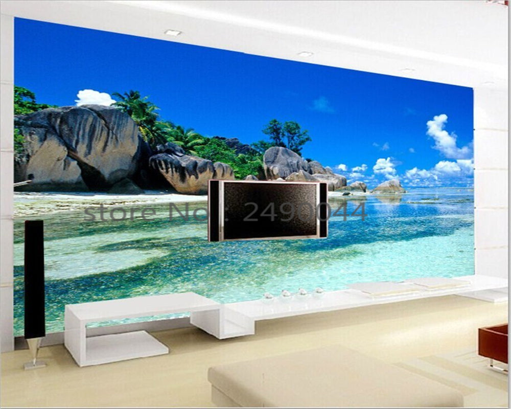 3D Wallpaper Ocean Beach Papel Mural SKU# WAL0232