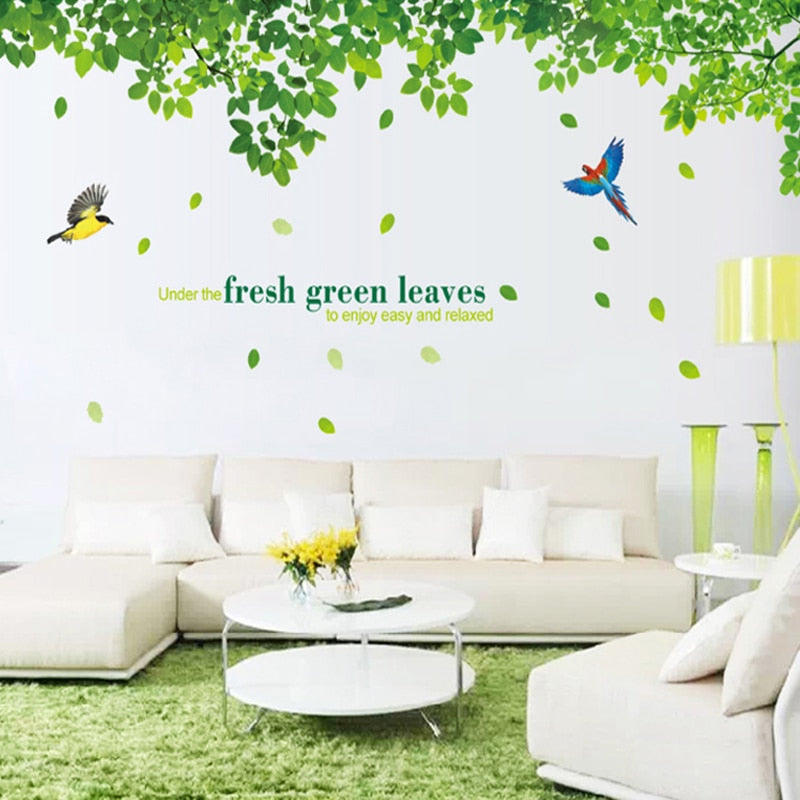 3D Giant Tree Green Leaves Wall Art Decals SKU# MOS0050