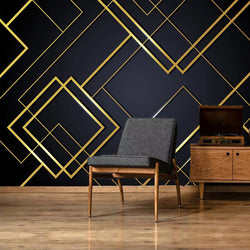 3D Wallpaper Golden Lines Series 