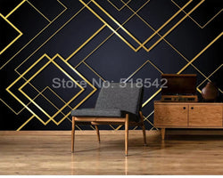3D Wallpaper Golden Lines Series 
