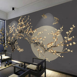 3D Wallpaper Chinese Blossom Moon 