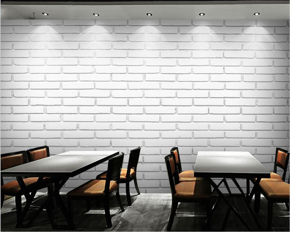 3D Wallpaper White Brick Parade