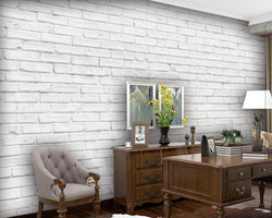3D Wallpaper White Brick Parade