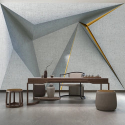 3D Wallpaper Geometric Concrete Lines 