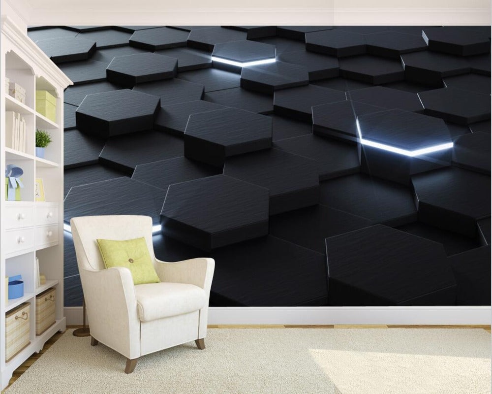 3D Wallpaper Hexagon Designs