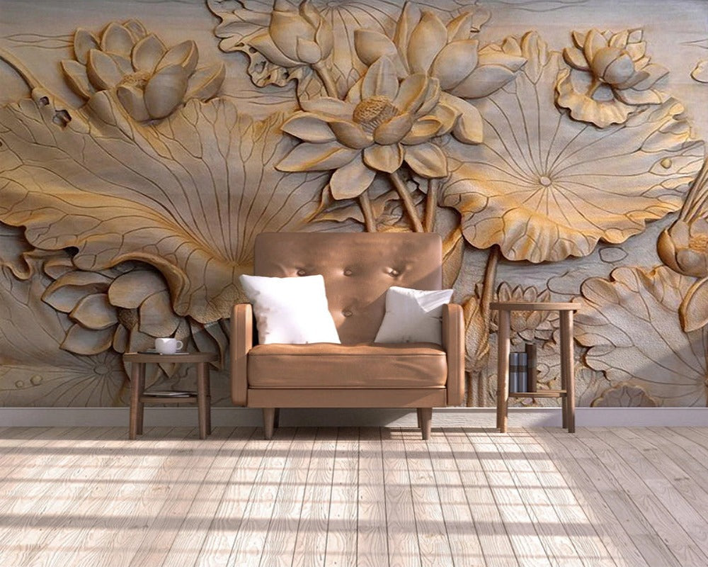 3D Wallpaper Lotus Leaf SKU# WAL0092