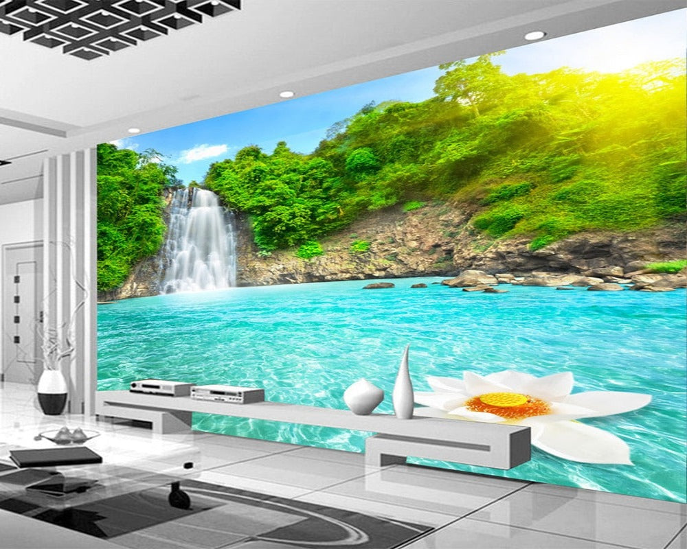 3D Wallpaper Forest Waterfalls SKU# WAL0111