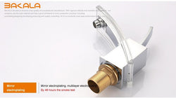 Modern Glass and Chrome Bathroom Faucet SKU# BAT0008