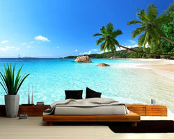 3D Wallpaper Seaside Palm Beach SKU# WAL0294