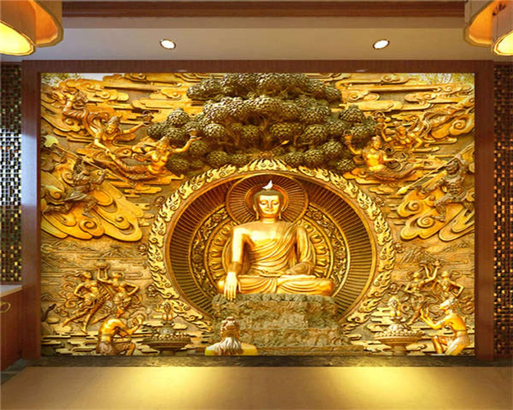 3D Wallpaper Golden Buddha