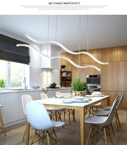 LED Water Waves Aluminum Pendant Island SKU# LIG0049