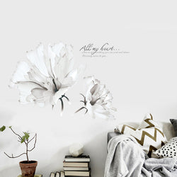 Creative White Flower Bedside Wall Stickers, European SKU# MOS0047