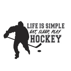 Eat Sleep Play Hockey Wall Stickers Decorative Mural SKU# WAL0005