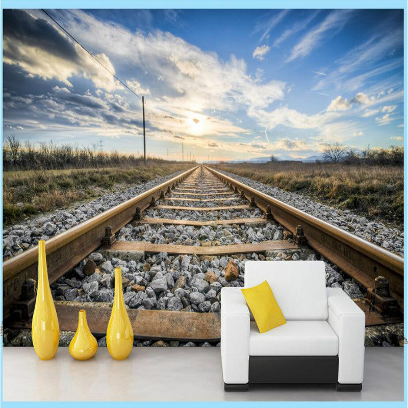 3D Wallpaper Train Tracks SKU# WAL0114