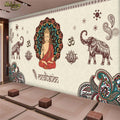 3D Wallpaper Indian Buddha Mural 