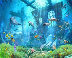 3D Wallpaper Ocean Dolphins