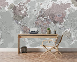 Custom Wallpaper World Map SKU# WAL0143