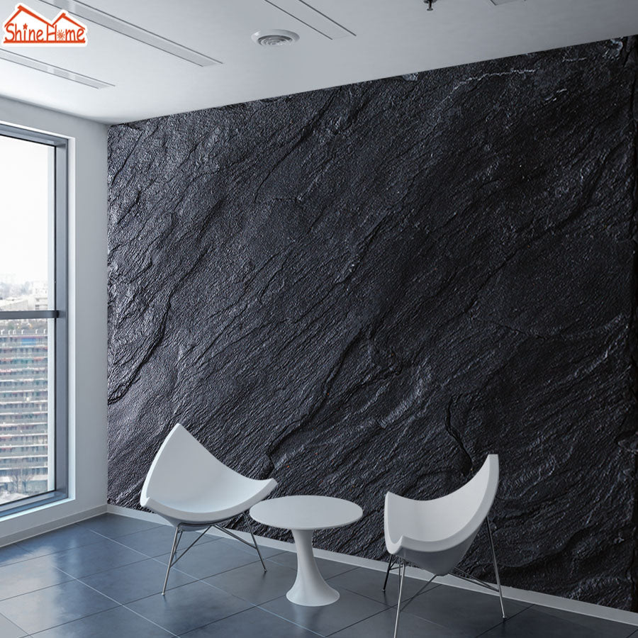 3D Wallpaper Black/Gray Marble