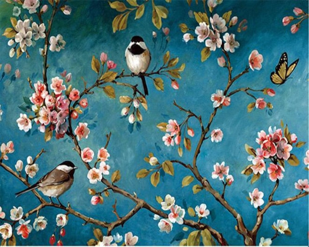 3D Wallpaper Floral Painting